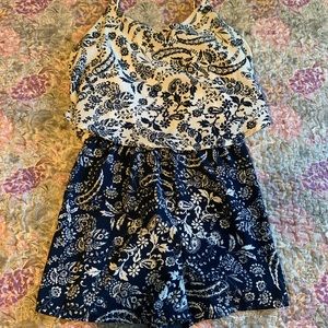 Blue and white Romper
